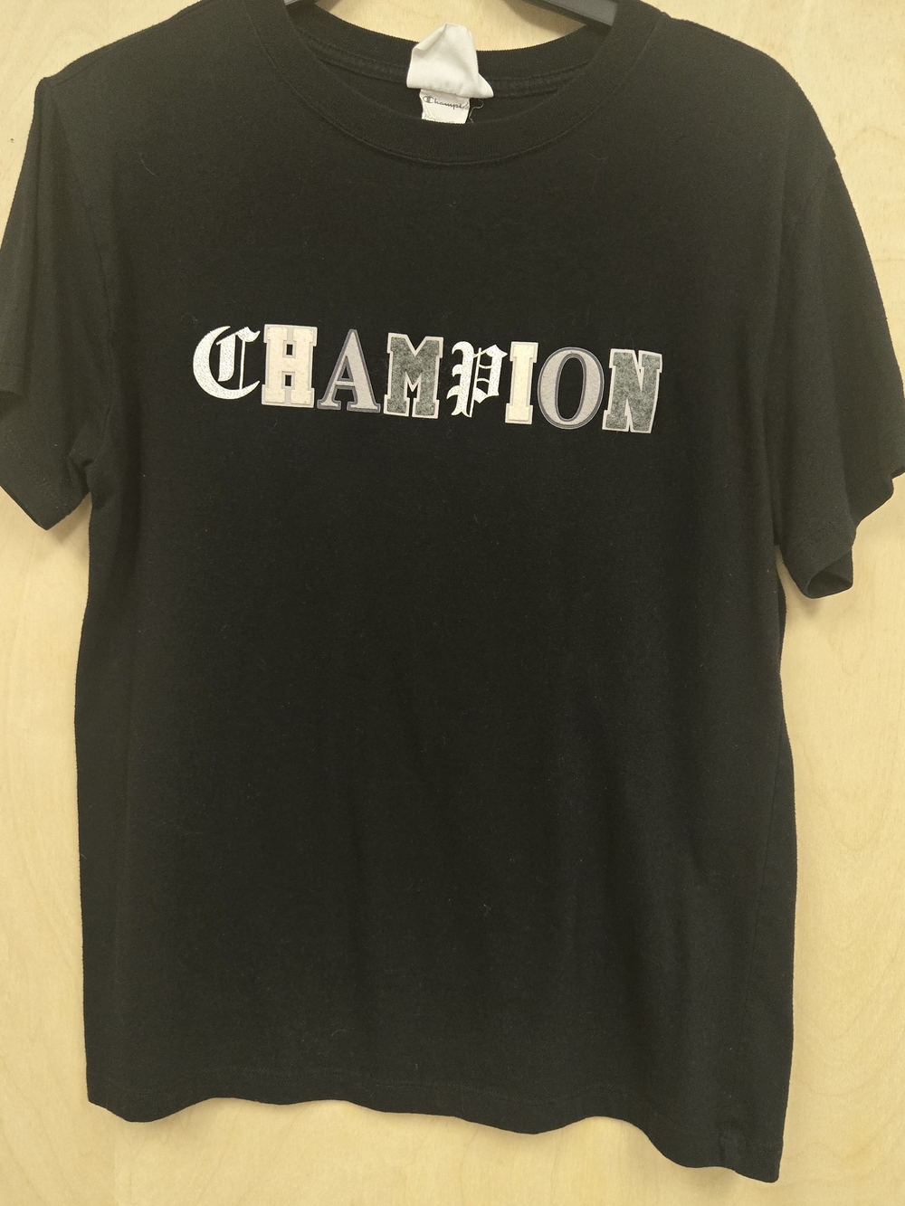 Champion Black Short Sleeve Logo Tee